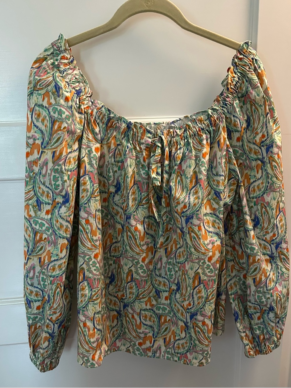 Shoshanna Multicolor Floral Off-Shoulder Blouse